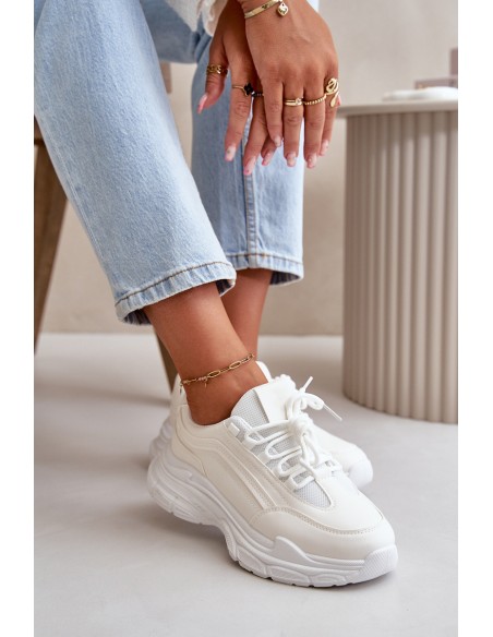 Sneakers Women Sport Shoes Thick Sole White Lerila