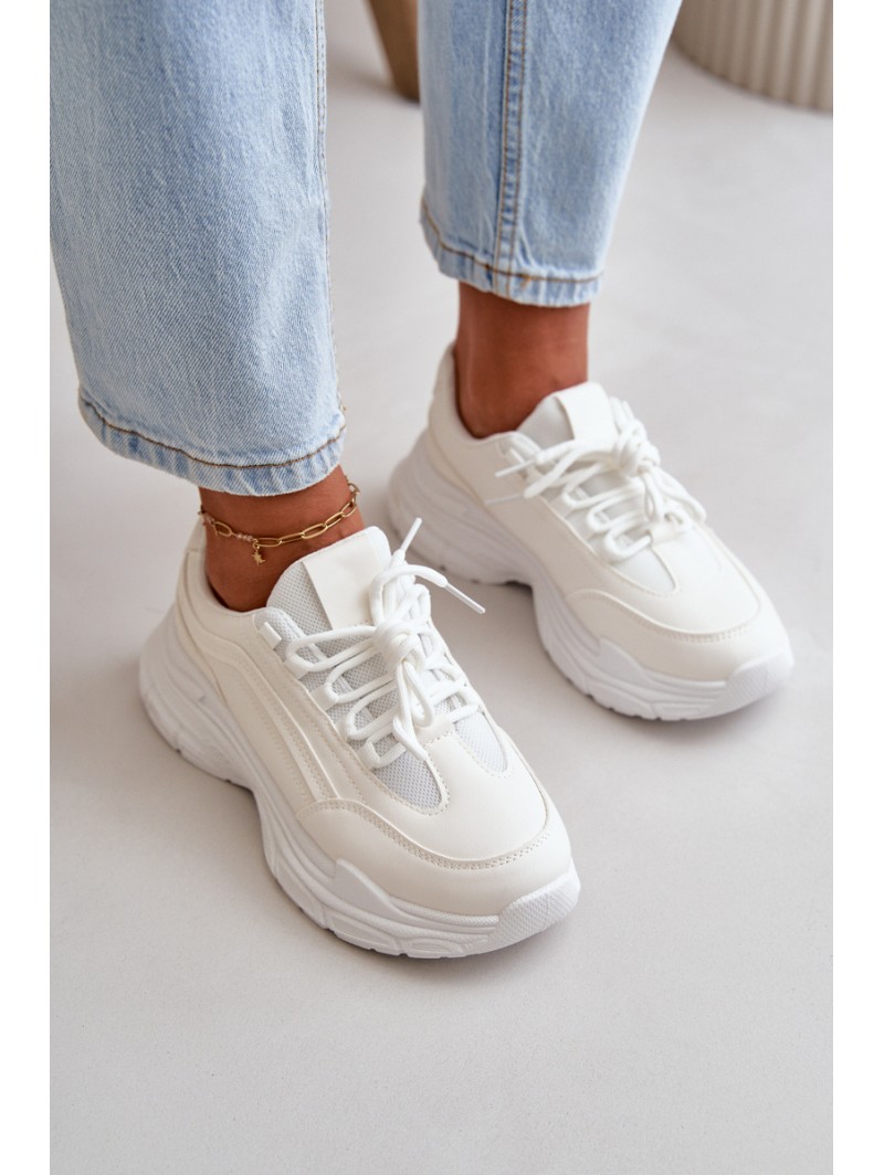 Sneakers Women Sport Shoes Thick Sole White Lerila
