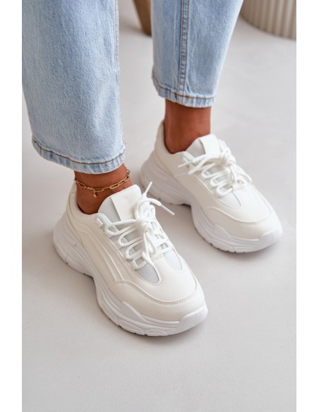 Sneakers Women Sport Shoes Thick Sole White Lerila