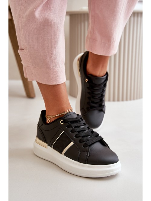 Fashionable Women's Platform Sneakers Made Of Eco Leather Black Nevisase 2