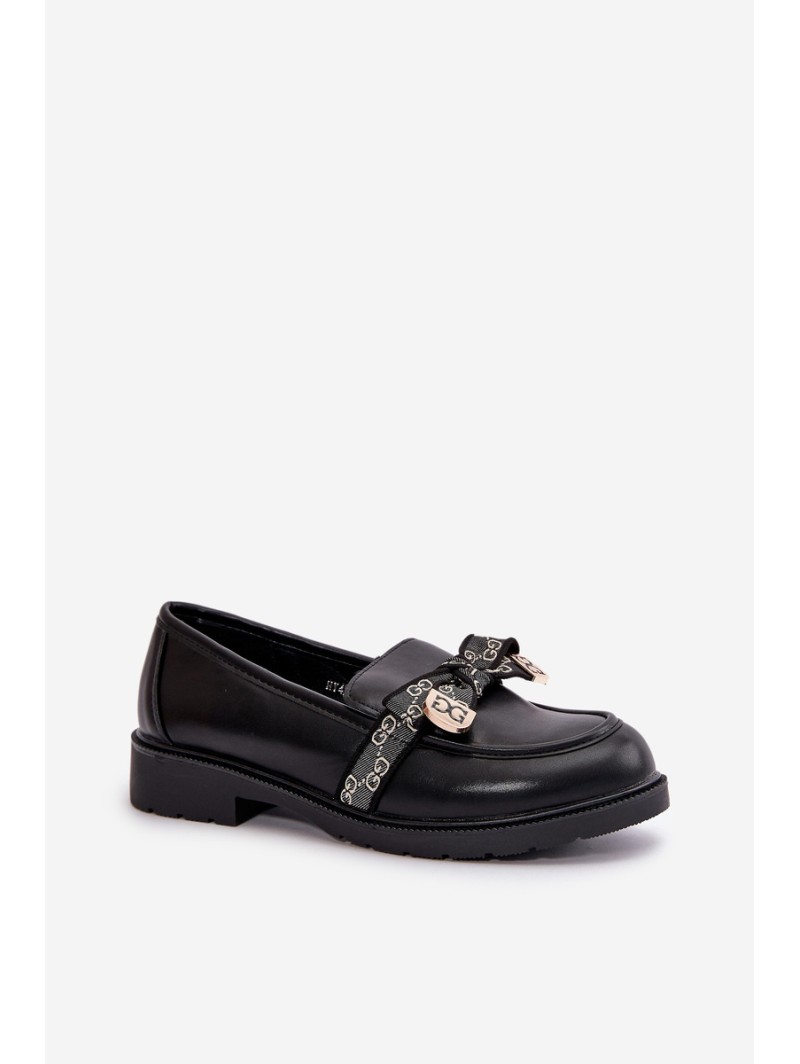 Women's Moccasins With Bow S.Barski HY42-331 Black