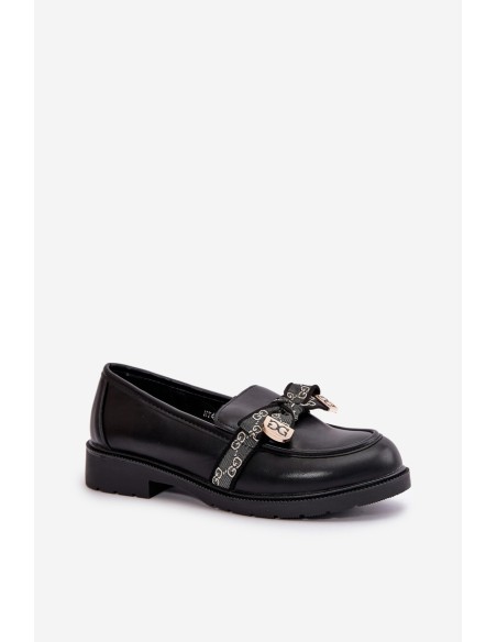 Women's Moccasins With Bow S.Barski HY42-331 Black