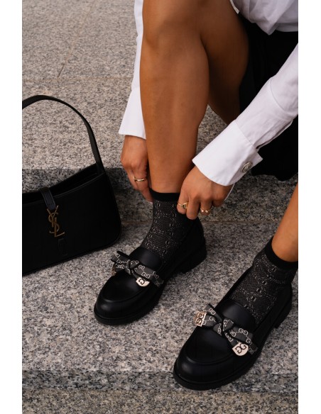 Women's Moccasins With Bow S.Barski HY42-331 Black