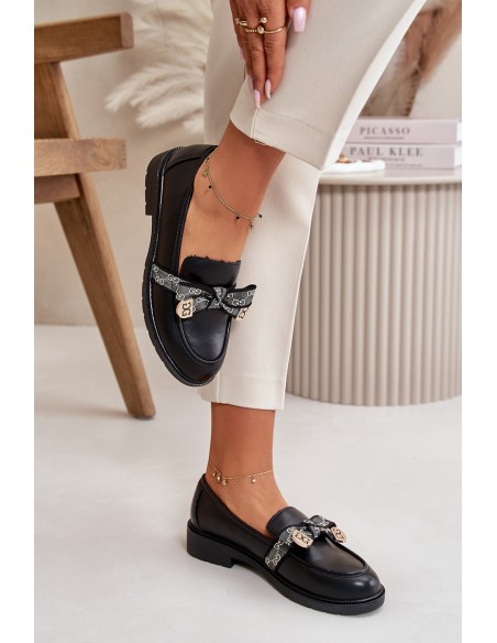 Women's Moccasins With Bow S.Barski HY42-331 Black