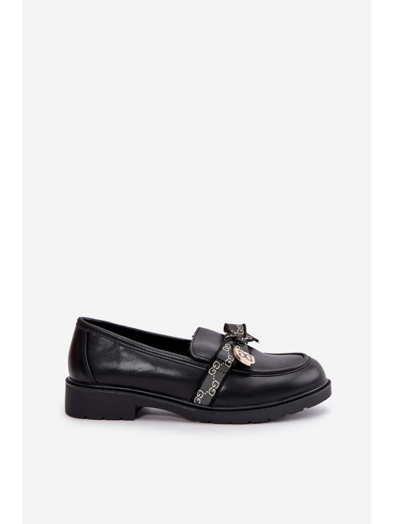 Women's Moccasins With Bow S.Barski HY42-331 Black