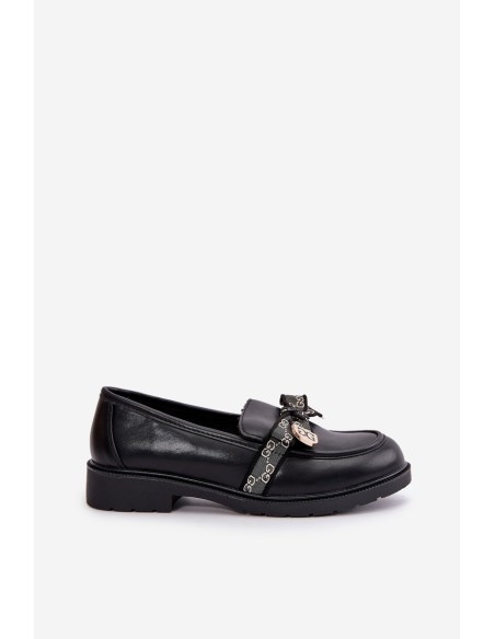 Women's Moccasins With Bow S.Barski HY42-331 Black