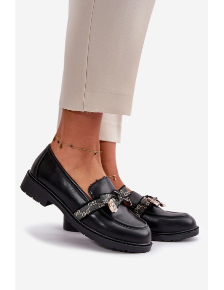 Women's Moccasins With Bow S.Barski HY42-331 Black