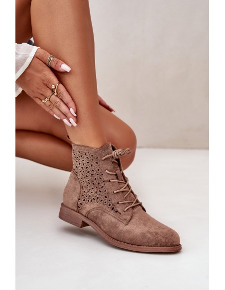 Women's Boots With Pattern Brown S.Barski HY66-136
