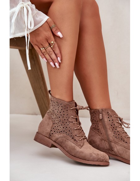 Women's Boots With Pattern Brown S.Barski HY66-136