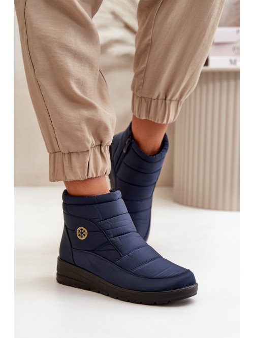 Women's Insulated Snow Boots Navy Helis 2