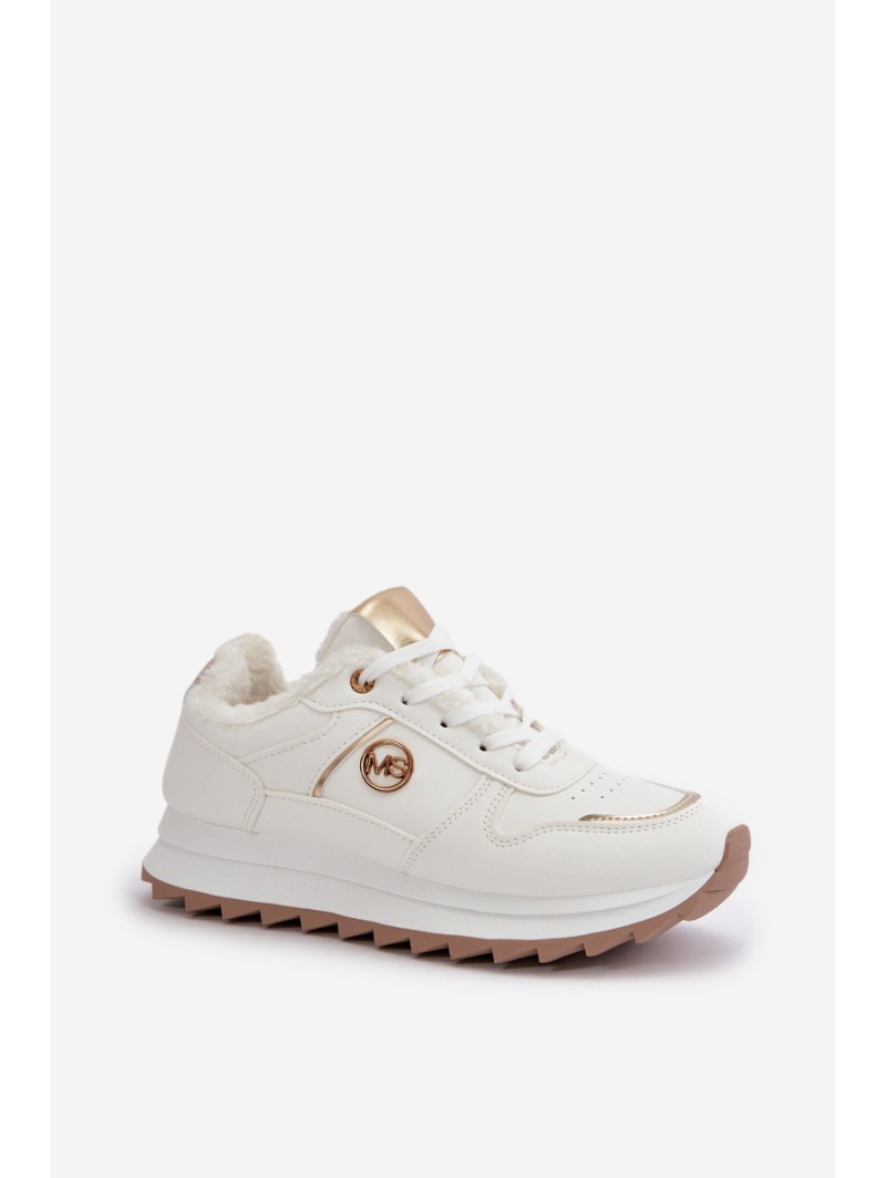 Warm Lined Sports Shoes On Platform White Lerisas