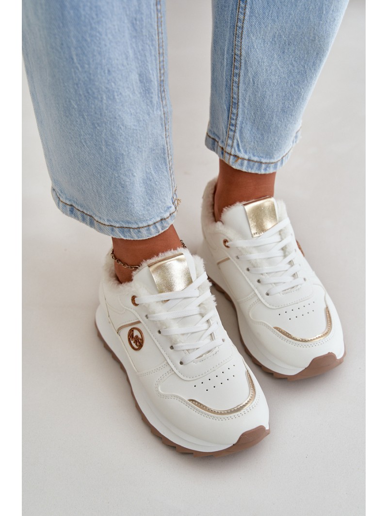 Warm Lined Sports Shoes On Platform White Lerisas
