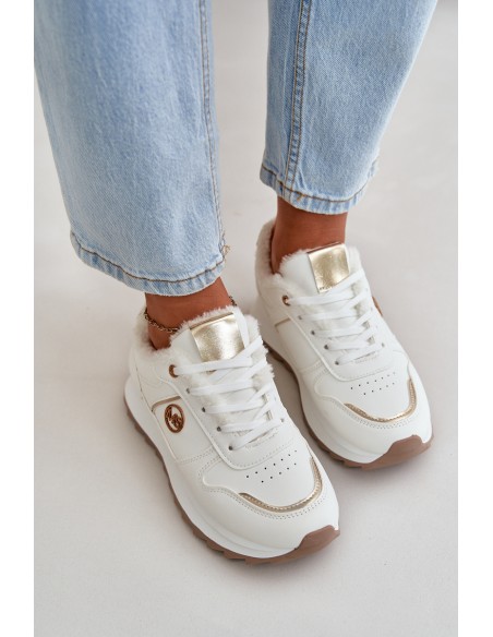 Warm Lined Sports Shoes On Platform White Lerisas