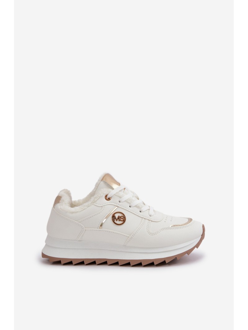 Warm Lined Sports Shoes On Platform White Lerisas
