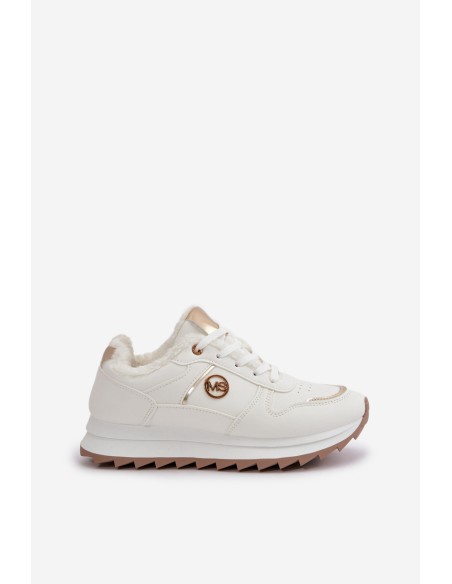 Warm Lined Sports Shoes On Platform White Lerisas