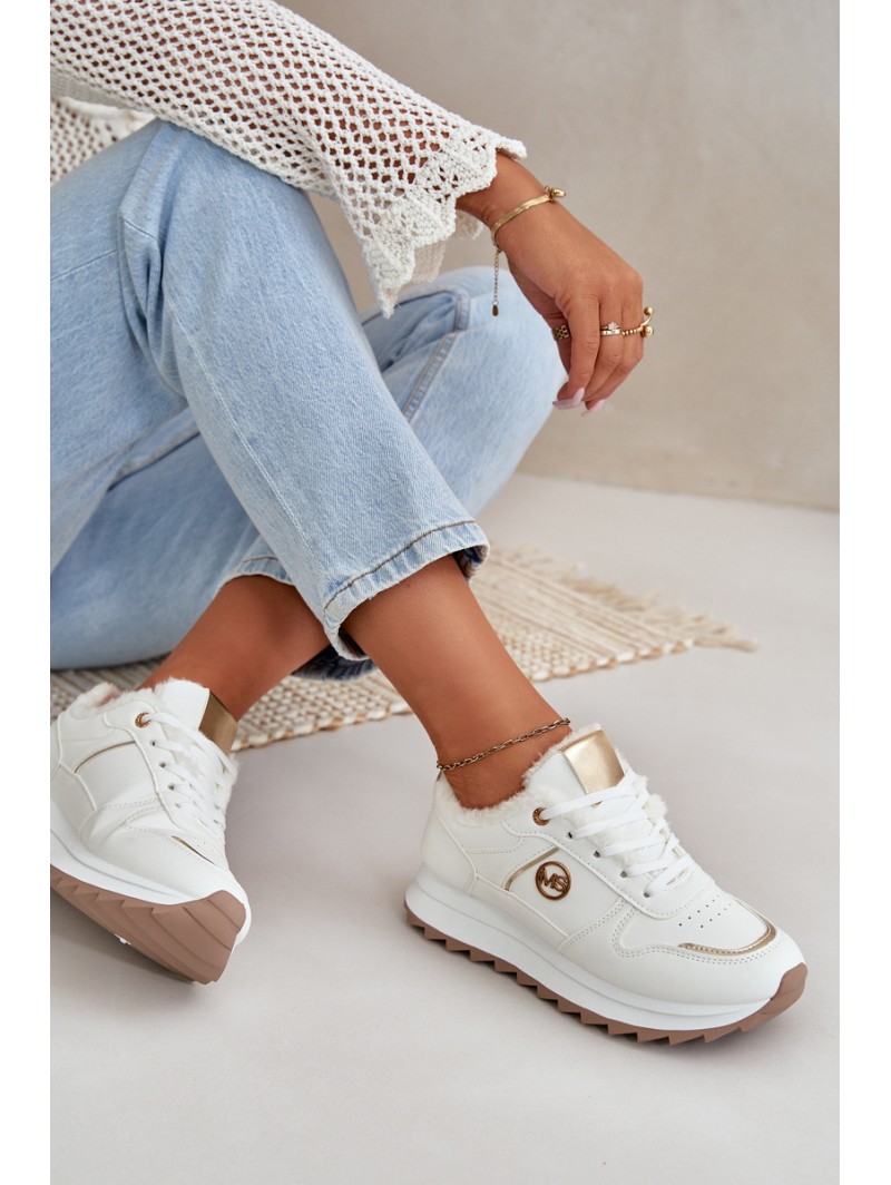 Warm Lined Sports Shoes On Platform White Lerisas