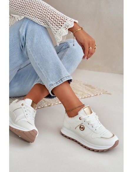 Warm Lined Sports Shoes On Platform White Lerisas