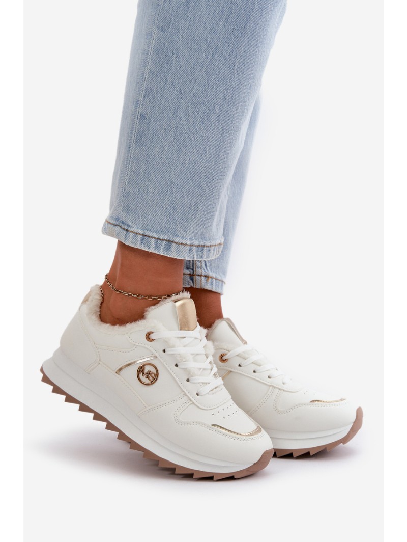 Warm Lined Sports Shoes On Platform White Lerisas