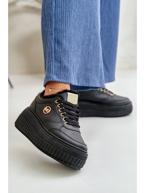 Sneakers Moteriški sportiniai batai, izoliuoti ant masyvaus pado juodo Ardiela