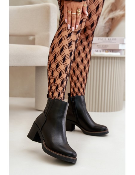 Insulated Women's Heeled Boots Eco Leather Black Irittes