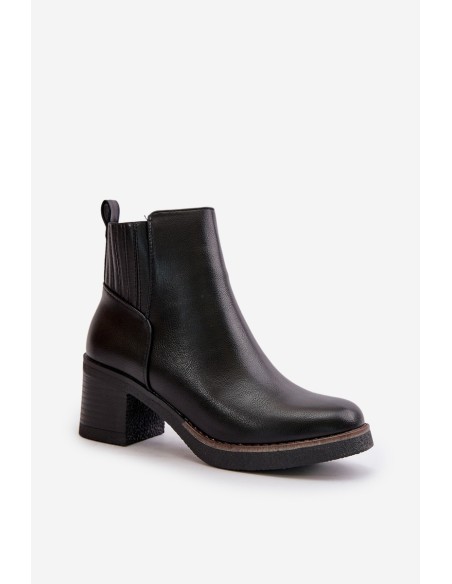 Insulated Women's Heeled Boots Eco Leather Black Irittes