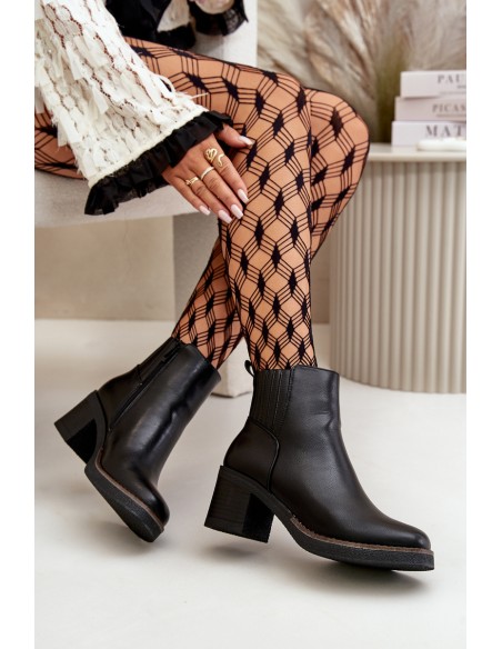 Insulated Women's Heeled Boots Eco Leather Black Irittes