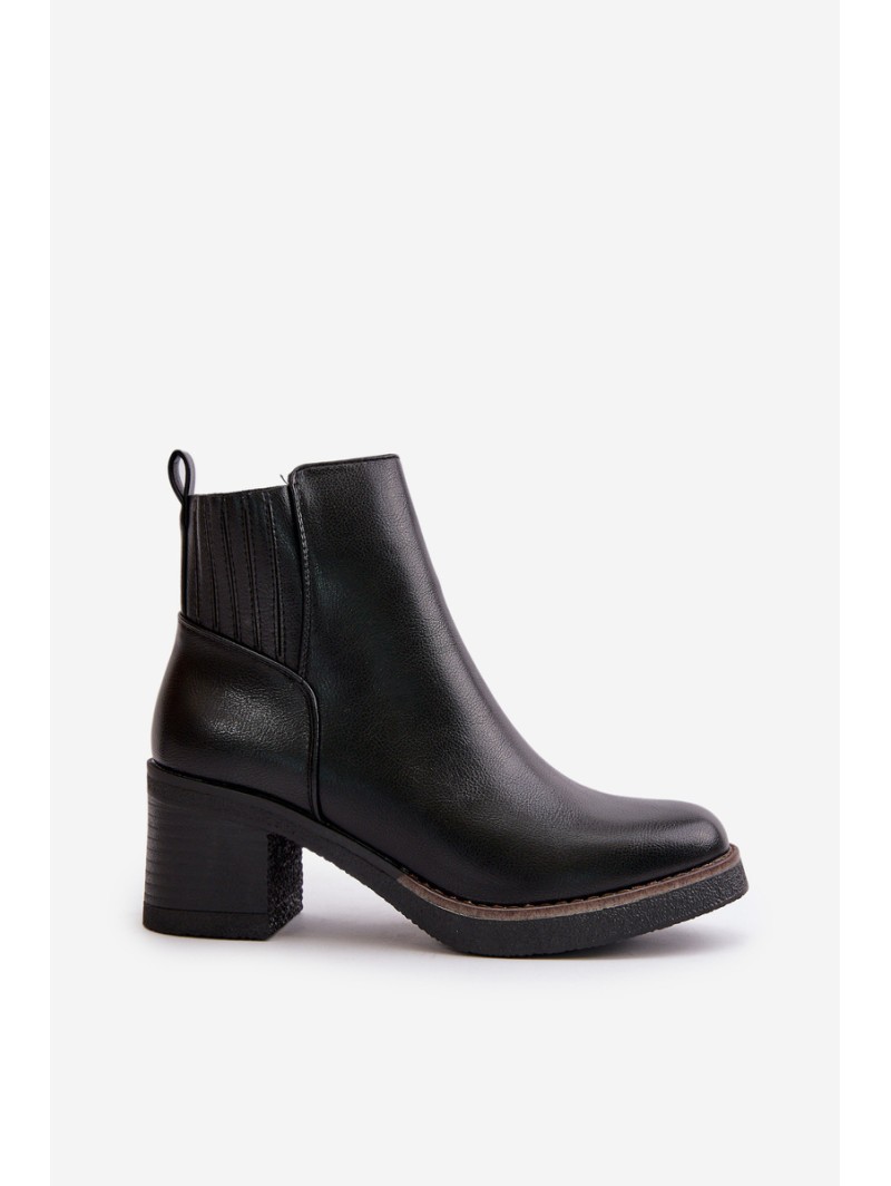 Insulated Women's Heeled Boots Eco Leather Black Irittes