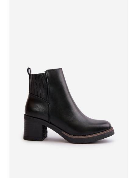 Insulated Women's Heeled Boots Eco Leather Black Irittes