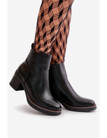 Insulated Women's Heeled Boots Eco Leather Black Irittes