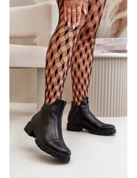 Warm Women's Boots Made Of Eco Leather Black Verietta