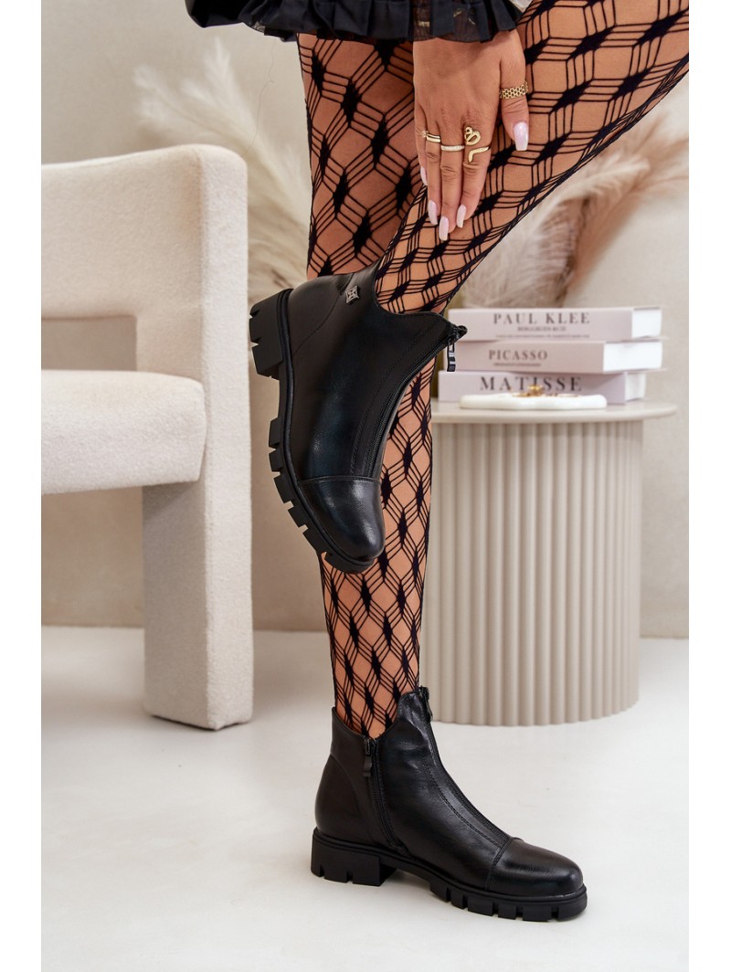 Warm Women's Boots Made Of Eco Leather Black Verietta