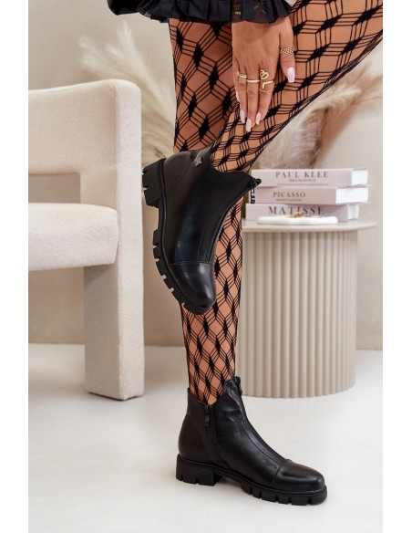 Warm Women's Boots Made Of Eco Leather Black Verietta