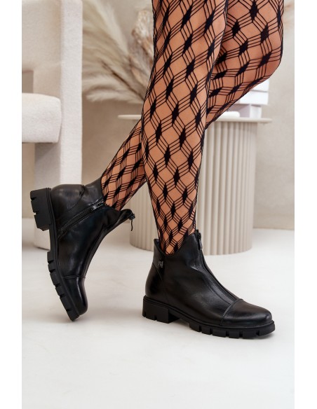 Warm Women's Boots Made Of Eco Leather Black Verietta
