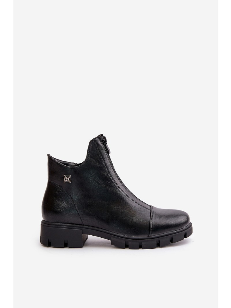 Warm Women's Boots Made Of Eco Leather Black Verietta