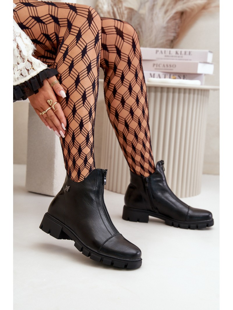 Warm Women's Boots Made Of Eco Leather Black Verietta