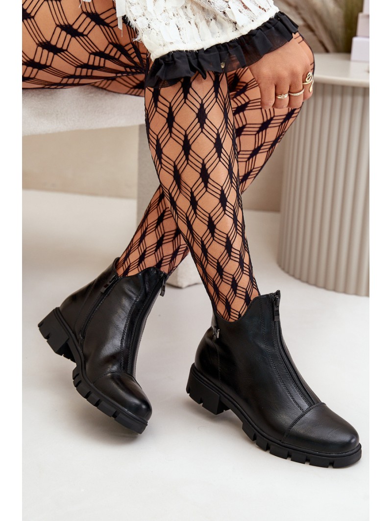 Warm Women's Boots Made Of Eco Leather Black Verietta