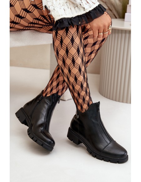 Warm Women's Boots Made Of Eco Leather Black Verietta