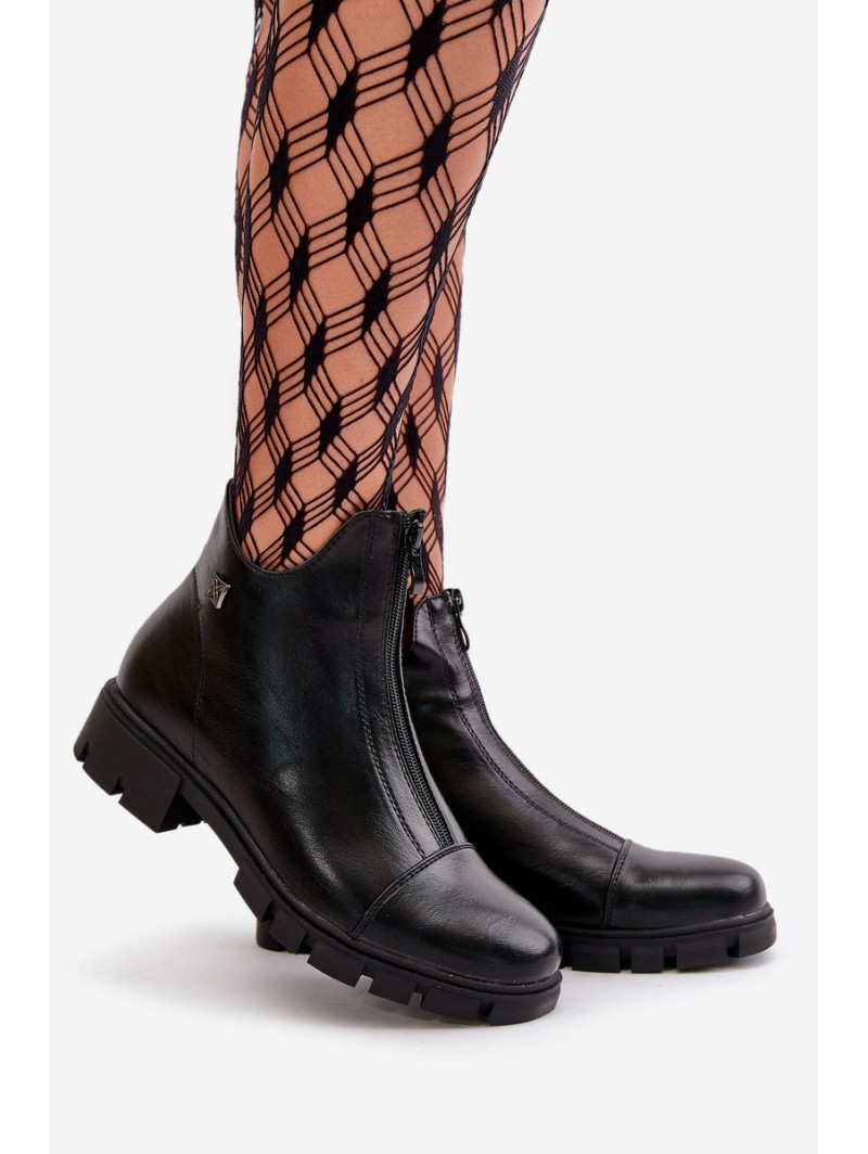 Warm Women's Boots Made Of Eco Leather Black Verietta