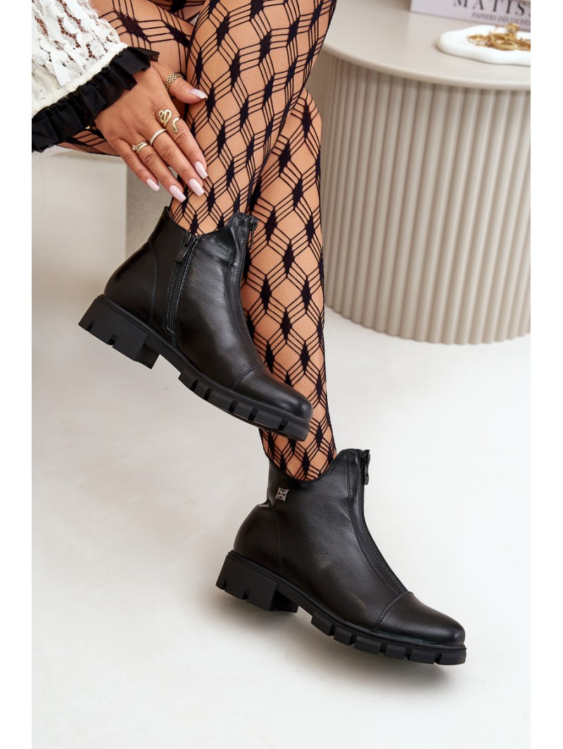 Warm Women's Boots Made Of Eco Leather Black Verietta