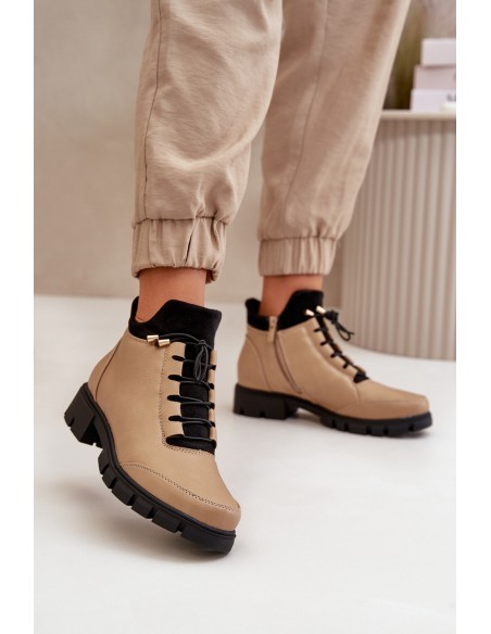 Low Women's Boots Insulated Eco Leather Beige Erisabelle