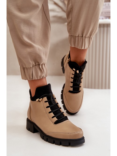 Žemi moteriški batai, izoliuoti Eco Leather Beige Erisabelle 2