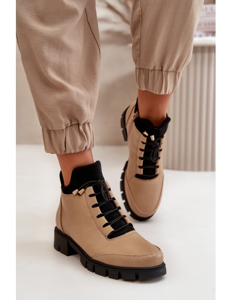 Low Women's Boots Insulated Eco Leather Beige Erisabelle