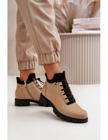Low Women's Boots Insulated Eco Leather Beige Erisabelle