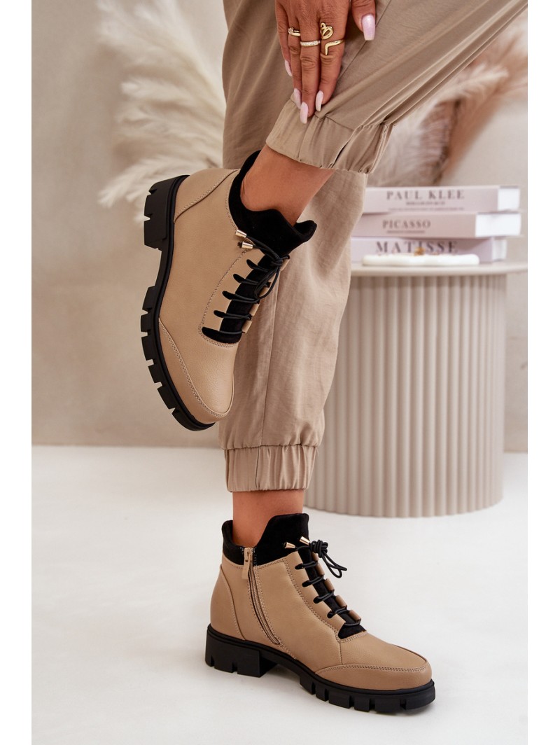 Low Women's Boots Insulated Eco Leather Beige Erisabelle