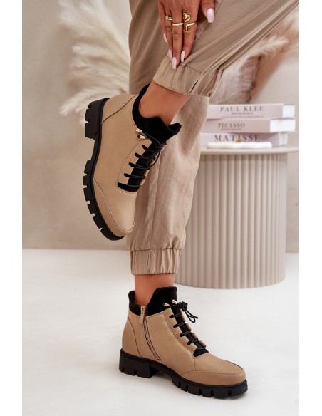 Low Women's Boots Insulated Eco Leather Beige Erisabelle