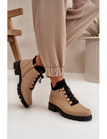 Low Women's Boots Insulated Eco Leather Beige Erisabelle