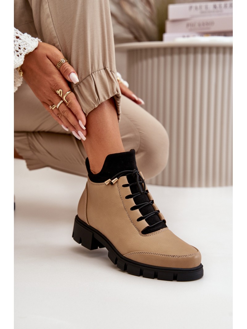 Low Women's Boots Insulated Eco Leather Beige Erisabelle