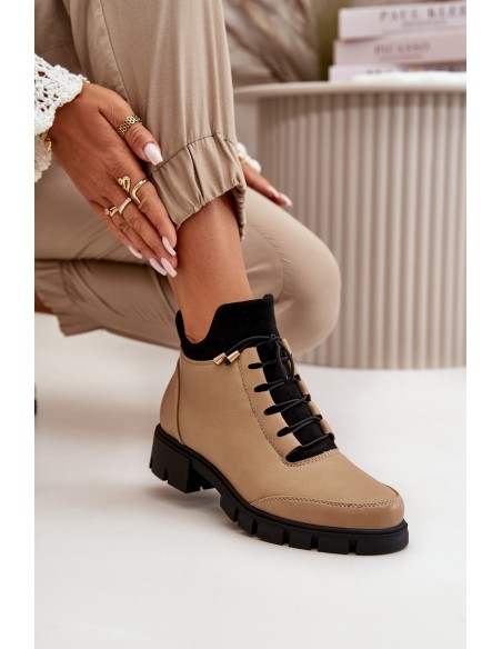 Low Women's Boots Insulated Eco Leather Beige Erisabelle