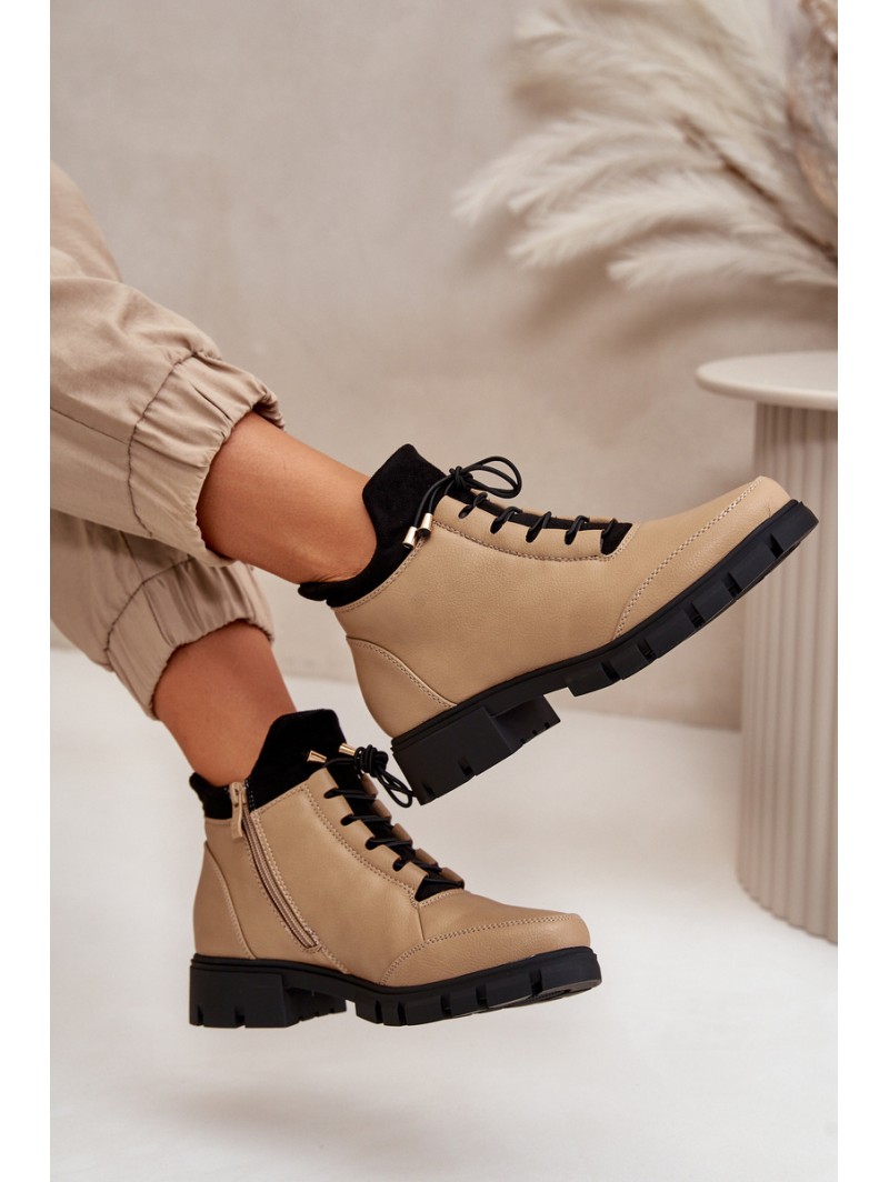 Low Women's Boots Insulated Eco Leather Beige Erisabelle