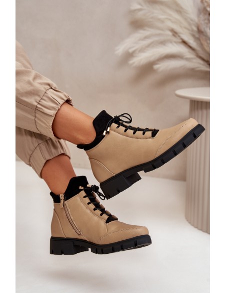 Low Women's Boots Insulated Eco Leather Beige Erisabelle